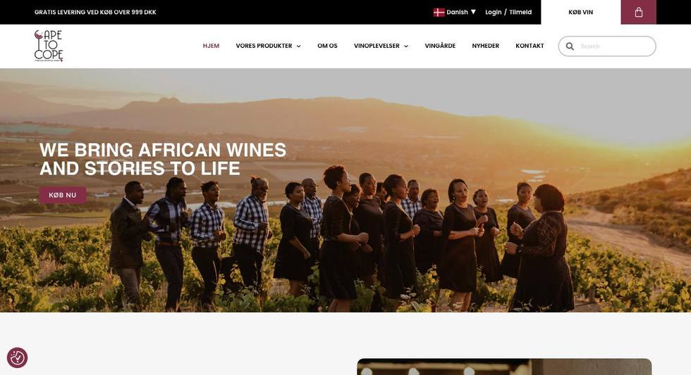 Cape To Cope Wines website
