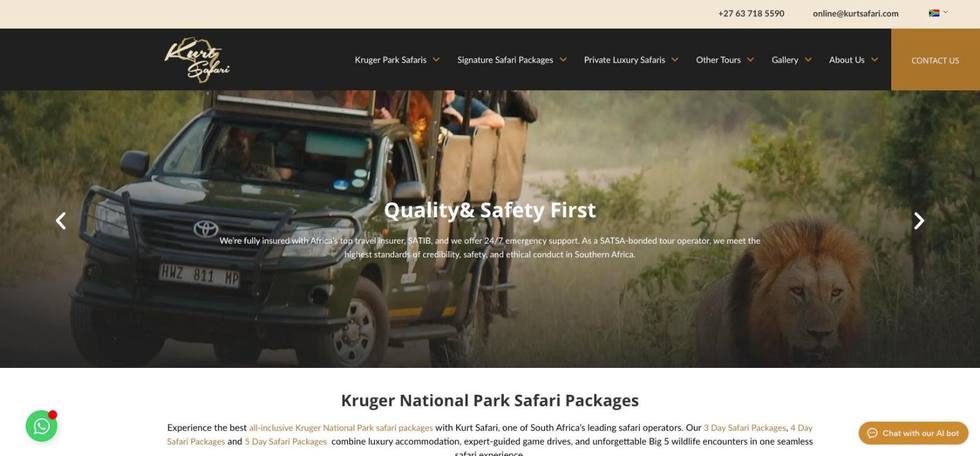 Kurt Safari website — live build