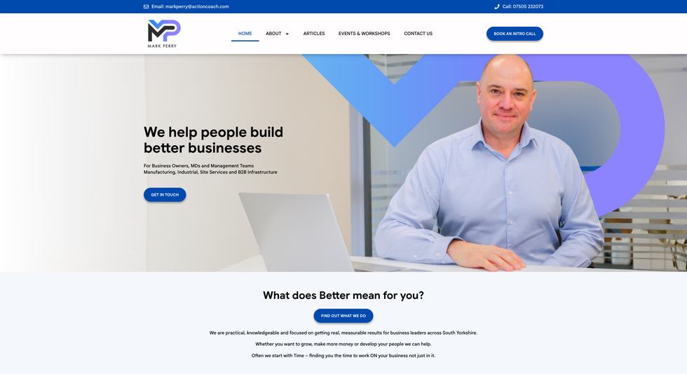 Mark Perry business coaching site — live build